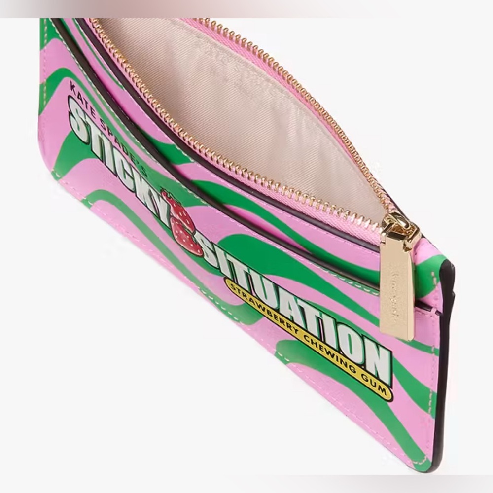 NWT Kate Spade Bubble Gum Sticky Situation Slim Card Holder Leather Novelty - Picture 3 of 10